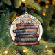 MeMate Book Lovers Christmas Ornament, Personalized Book Ornament, Custom Name Books Title, 3D Wooden 2 Layers Booklovers Ornament, Book Christmas Keepsake Decoration for Book Club Family Friends