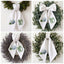 Embroidered Hydrangea Monogram Wreath Sash for Front Door, Flowers Personalized Initial Name, Monogramed Embroidered Ribbon with Adjustable Bow Knot Farmhouse Door Wreath Decor, Gift for Family Friends