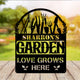MeMate Garden Sign Outdoor Decor Love Grows Here, Personalized Metal Sign for Backyard, Patio, Garden Porch, Deck, Large Metal Sign