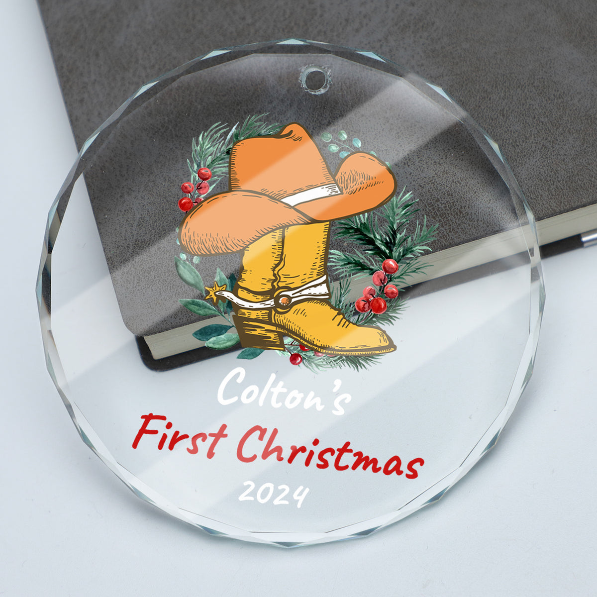 MeMate Baby's First Christmas Ornament 2024, Personalized Baby Ornaments with Name, Baby Ornament for Boys Girls, Christmas Baby Keepsakes for Newborn Infant Son Daughter