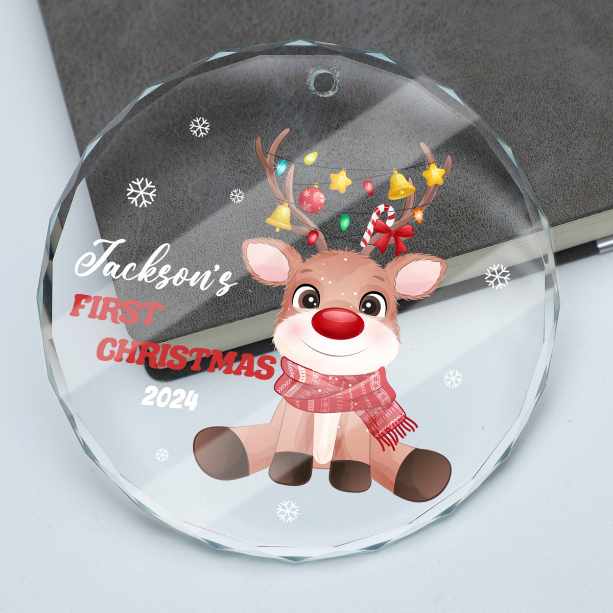 MeMate Baby's First Christmas Ornament 2024, Personalized Baby Ornaments with Name, Baby Ornament for Boys Girls, Christmas Baby Keepsakes for Newborn Infant Son Daughter