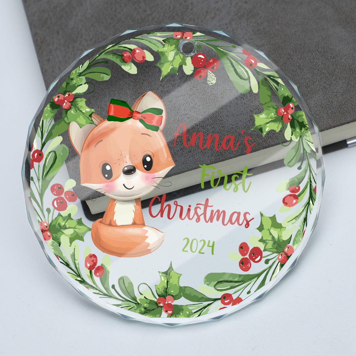 MeMate Baby's First Christmas Ornament 2024, Personalized Baby Ornaments with Name, Baby Ornament for Boys Girls, Christmas Baby Keepsakes for Newborn Infant Son Daughter