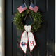 Personalized American Flag Bow Wreath Sash 54x5, Custom Monogram Embroidered American Flag with Bow, Monogram Door Bow, 4th of July Anniversary Decor