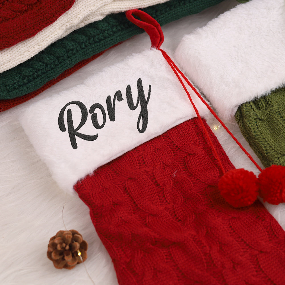 MeMate Family Christmas Stockings, Personalized Embroidered Christmas Stocking, Monogram Stockings, Custom Stocking with Name, Holiday Stocking Decoration 2024, for Family Friends