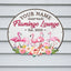 MeMate Flamingo House Metal Sign, Flamingo Lounge Signs, Flamingo House Outdoor Décor, Personalized Flamingo Tropical Sign, Flamingo Metal Sign Housewarming Gift for Family Friend