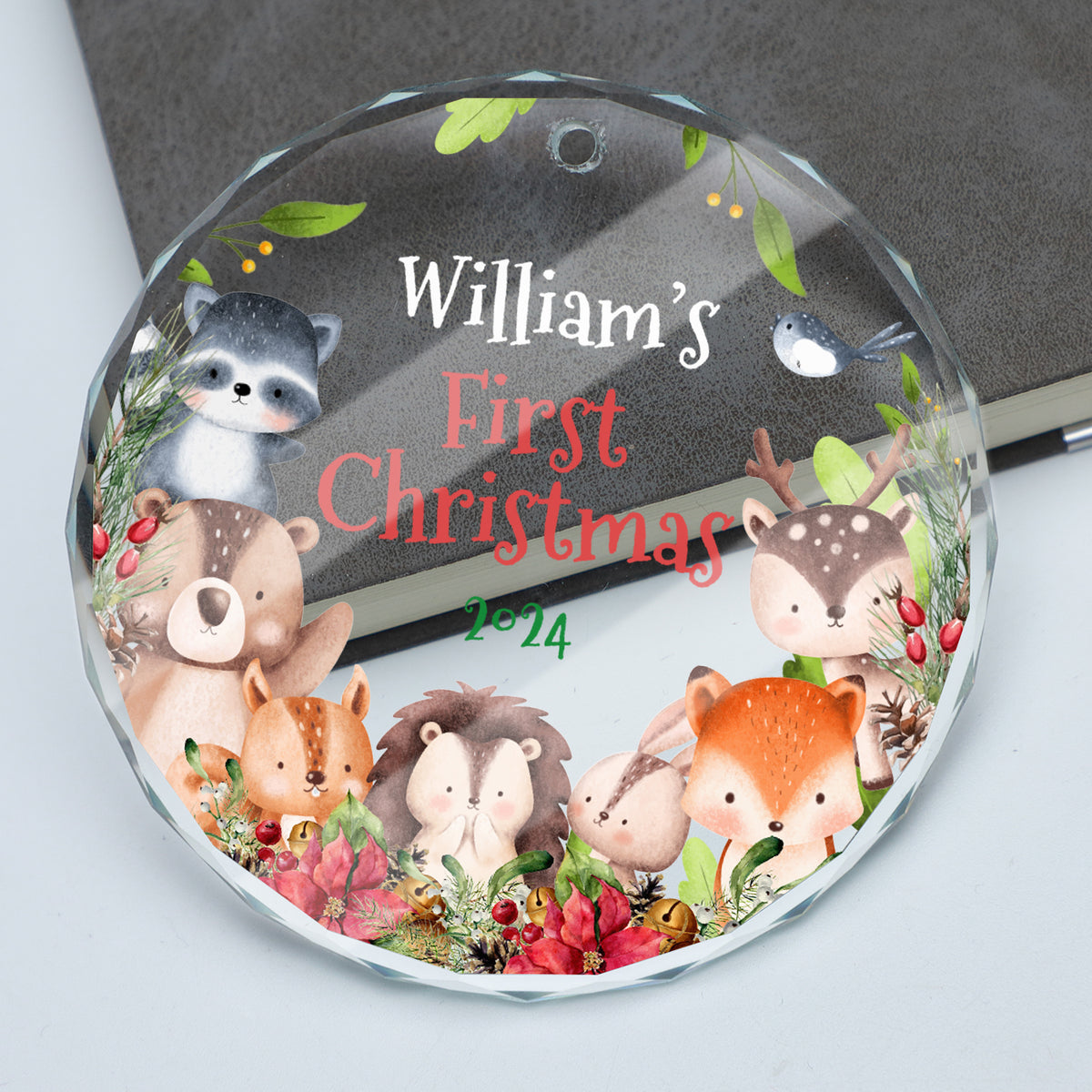 MeMate Baby's First Christmas Ornament 2024, Personalized Baby Ornaments with Name, Baby Ornament for Boys Girls, Christmas Baby Keepsakes for Newborn Infant Son Daughter