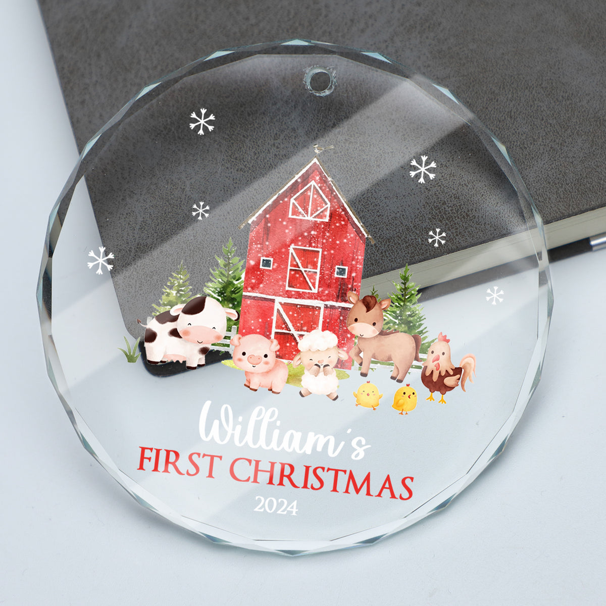 MeMate Baby's First Christmas Ornament 2024, Personalized Baby Ornaments with Name, Baby Ornament for Boys Girls, Christmas Baby Keepsakes for Newborn Infant Son Daughter