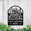MeMate Garden Sign Outdoor Decor Love Grows Here, Personalized Metal Sign for Backyard, Patio, Garden Porch, Deck, Large Metal Sign