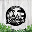 MeMate Metal Backyard Paradise Sign to Personalize, Personalized Backyard Metal Signs Kitchen Decor, Custom Name Outdoor Plaques