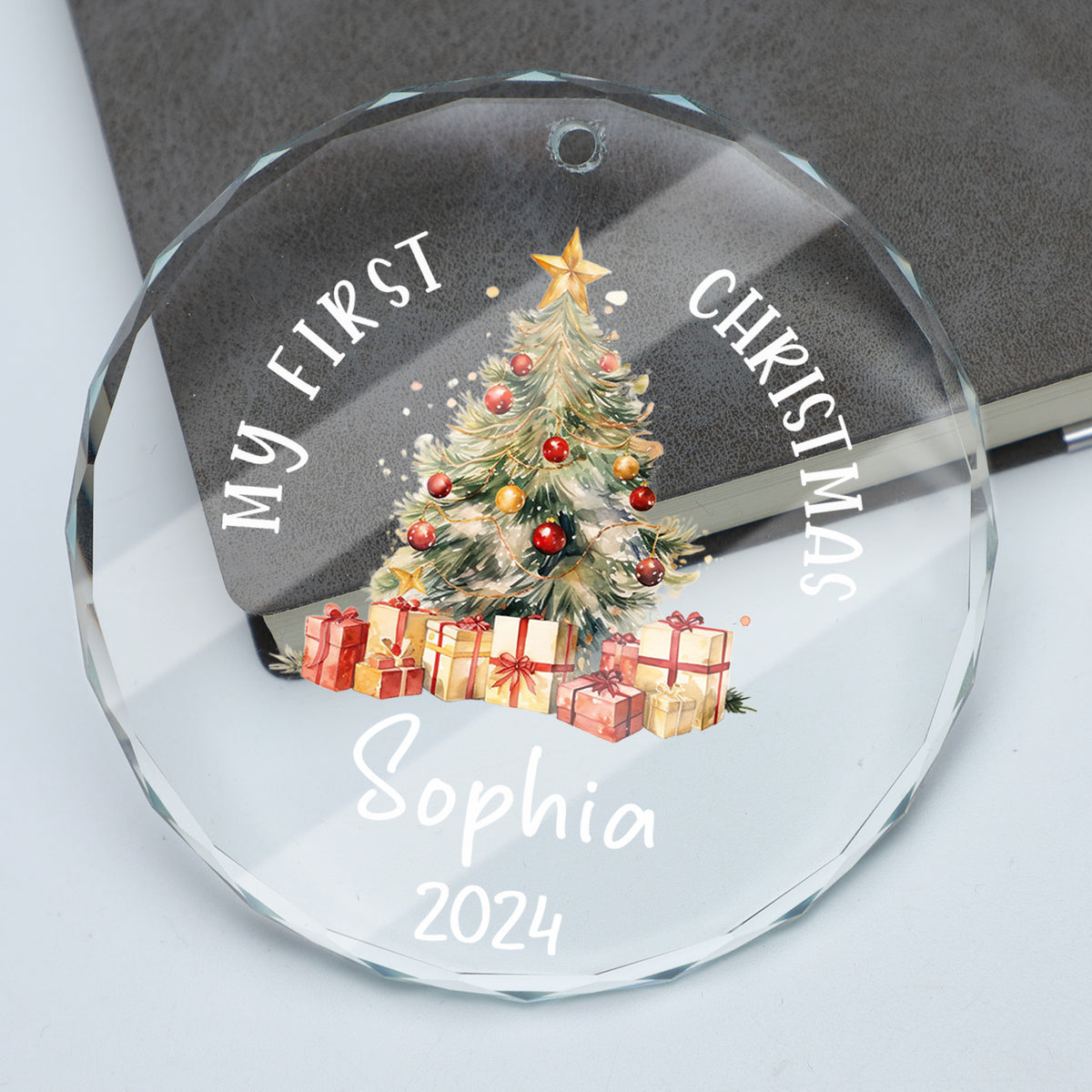 MeMate Baby's First Christmas Ornament 2024, Personalized Baby Ornaments with Name, Baby Ornament for Boys Girls, Christmas Baby Keepsakes for Newborn Infant Son Daughter