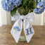 Personalized Hydrangea Wreath Sash 54x5, Embroidered Hydrangea Wreath Sash Bow, Monogram Door Decor, Spring Toile Front Door Bow, Embroidered Holiday Sash