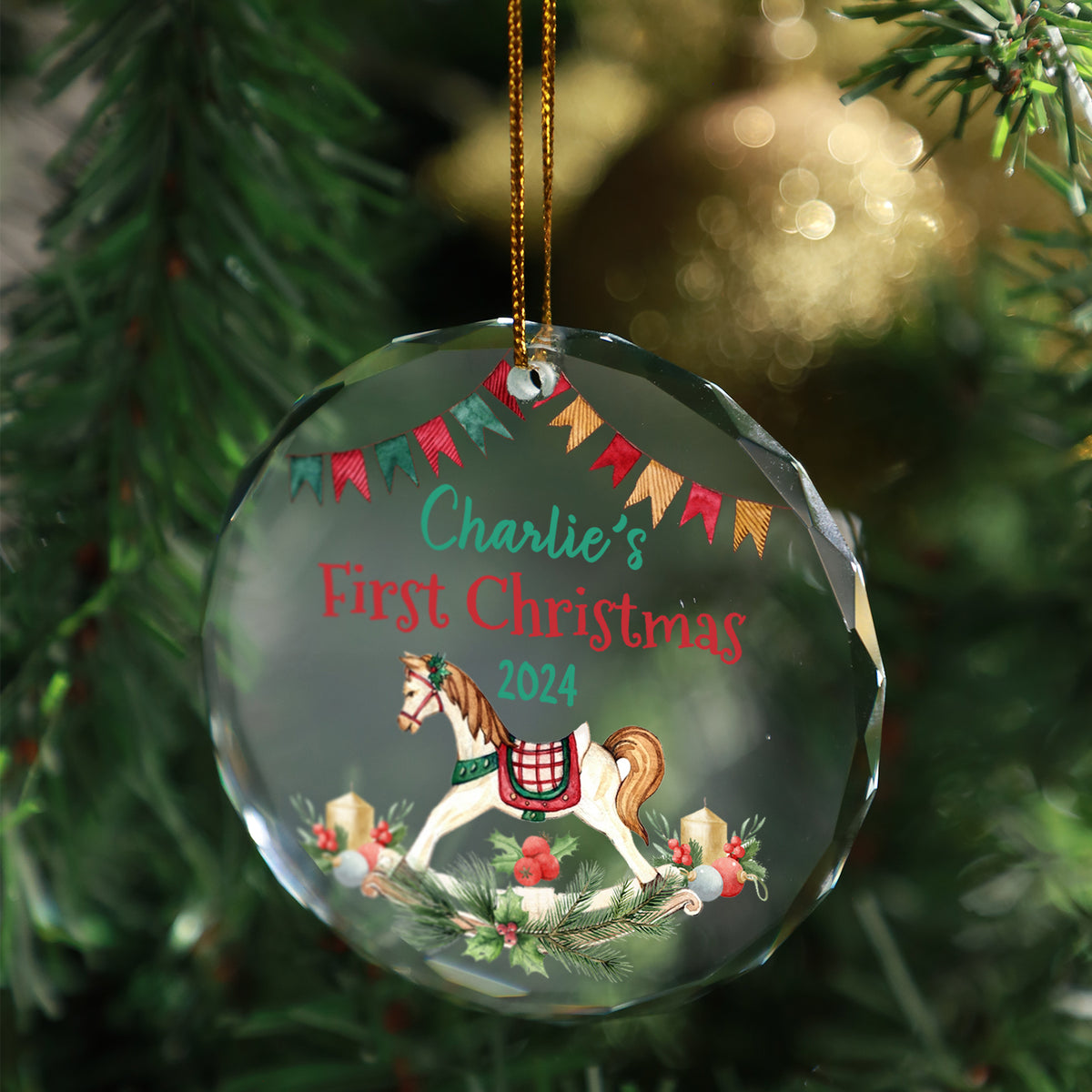 MeMate Baby's First Christmas Ornament 2024, Personalized Baby Ornaments with Name, Baby Ornament for Boys Girls, Christmas Baby Keepsakes for Newborn Infant Son Daughter
