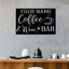 MeMate Coffee & Wine Bar Sign for Bar Decoration, Outdoor Bar Decor, Personalized Metal Sign for Coffee & Bar, Custom Name Signs for Coffee Bar, Large Metal Sign for Outside, Home Bar Gifts