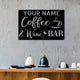MeMate Coffee & Wine Bar Sign for Bar Decoration, Outdoor Bar Decor, Personalized Metal Sign for Coffee & Bar, Custom Name Signs for Coffee Bar, Large Metal Sign for Outside, Home Bar Gifts
