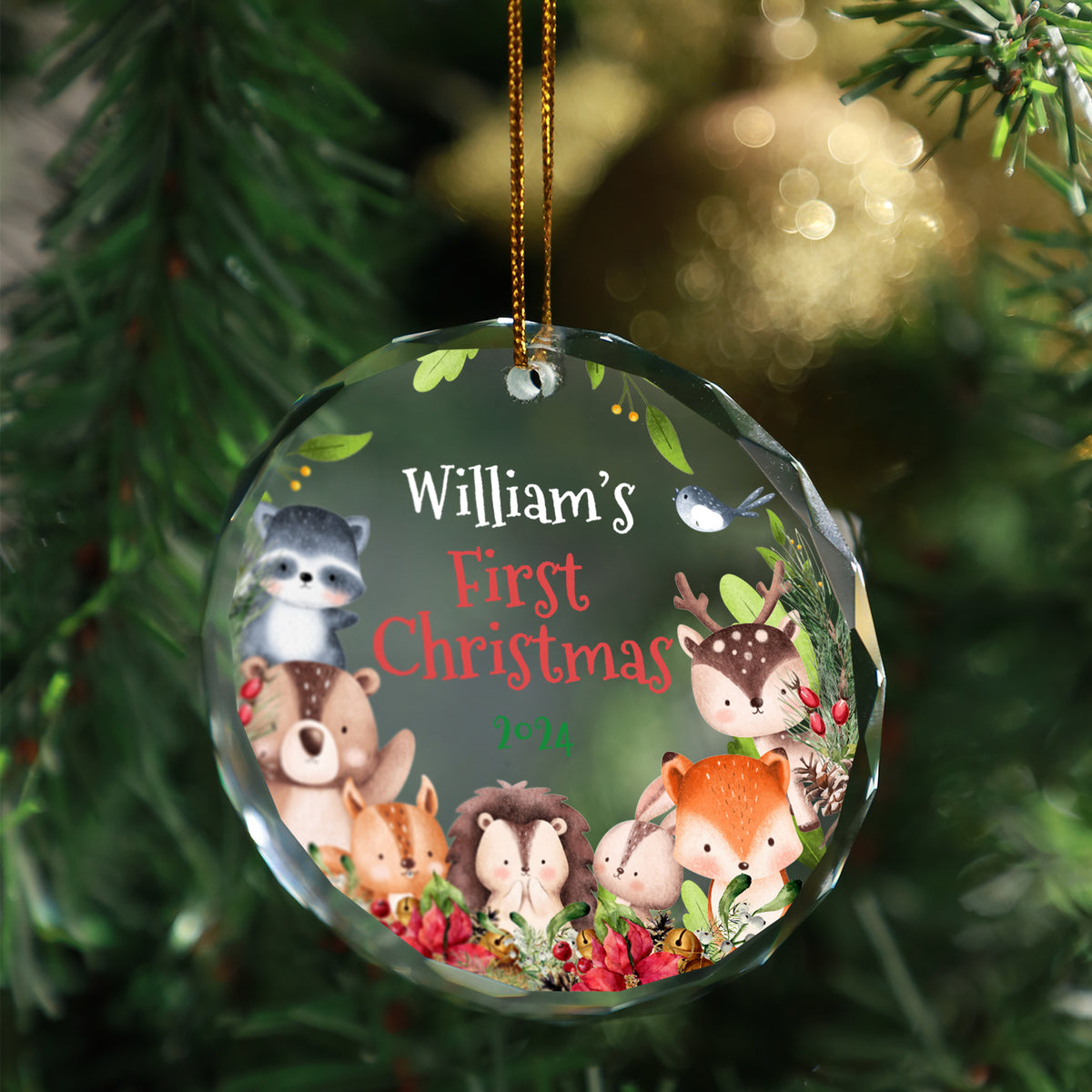 MeMate Baby's First Christmas Ornament 2024, Personalized Baby Ornaments with Name, Baby Ornament for Boys Girls, Christmas Baby Keepsakes for Newborn Infant Son Daughter