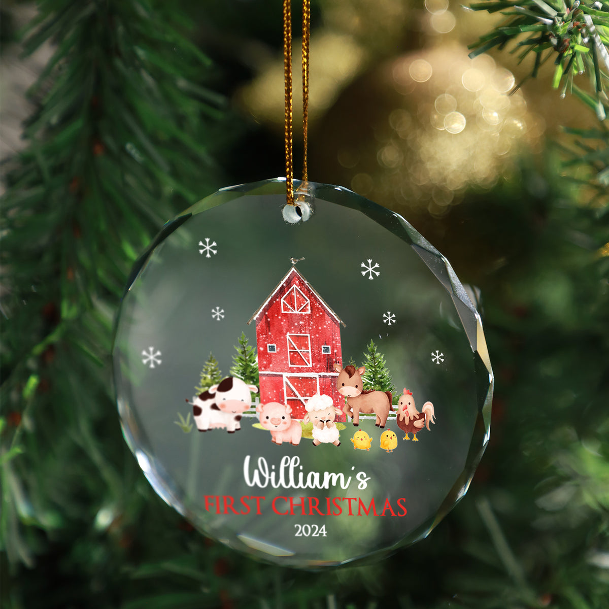 MeMate Baby's First Christmas Ornament 2024, Personalized Baby Ornaments with Name, Baby Ornament for Boys Girls, Christmas Baby Keepsakes for Newborn Infant Son Daughter