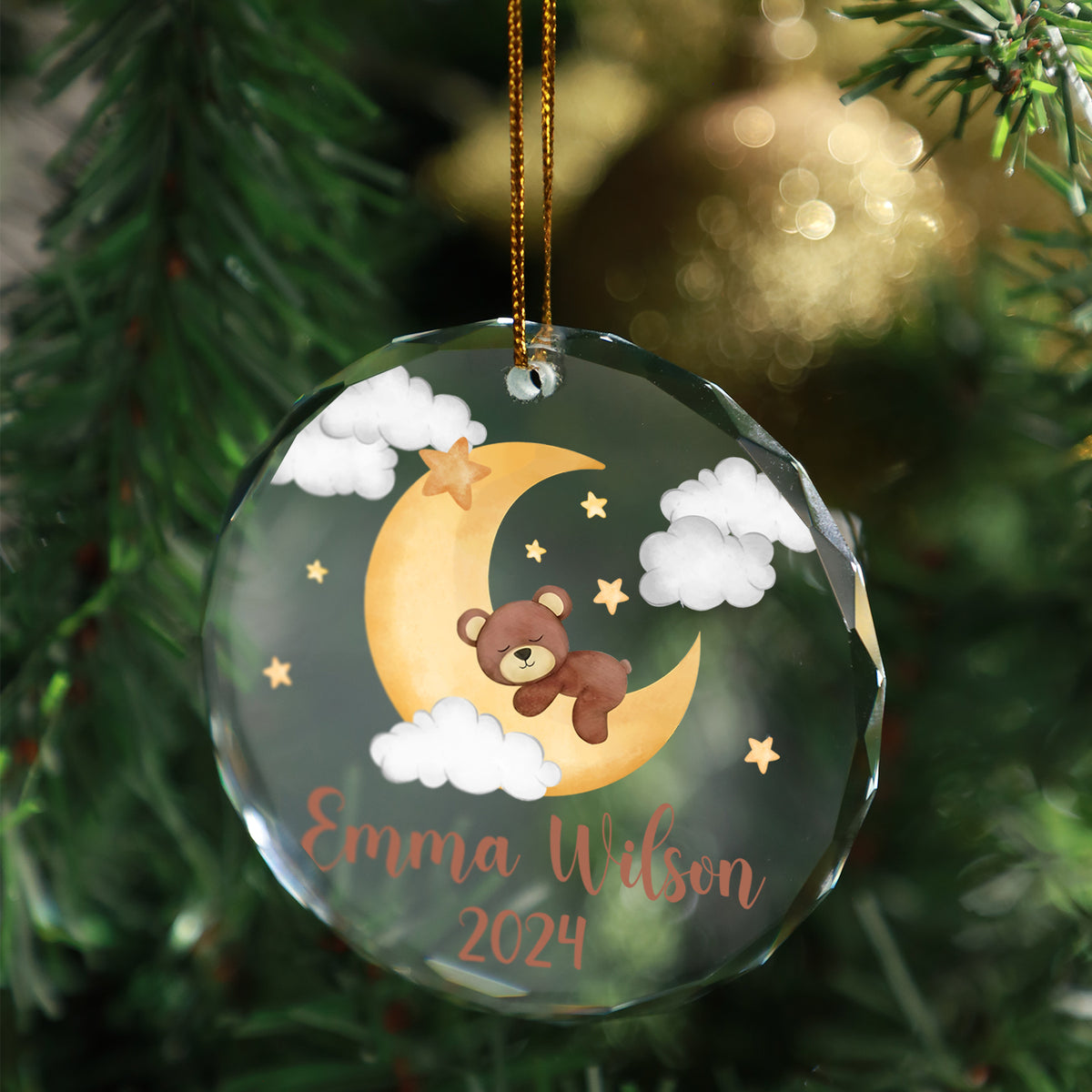 MeMate Baby's First Christmas Ornament 2024, Personalized Baby Ornaments with Name, Baby Ornament for Boys Girls, Christmas Baby Keepsakes for Newborn Infant Son Daughter