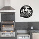 MeMate Metal Backyard Paradise Sign to Personalize, Personalized Backyard Metal Signs Kitchen Decor, Custom Name Outdoor Plaques