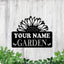 MeMate Personalized Metal Sign for Sunflower Garden, Custom Name Signs for Garden, Porch, Deck, Large Metal Garden Sign