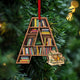 MeMate Personalized Book Ornaments, Custom Name and Book Lovers, Flat Printed Acrylic Ornament Not 3D, Booklovers Ornament, Book Christmas Ornaments Keepsake Decoration for Book Club Family Friends
