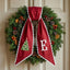 Personalized Christmas Wreath Sash, Custom Monogram Embroidery, 54x5 in - Ribbon & Christmas Tree — photo 1