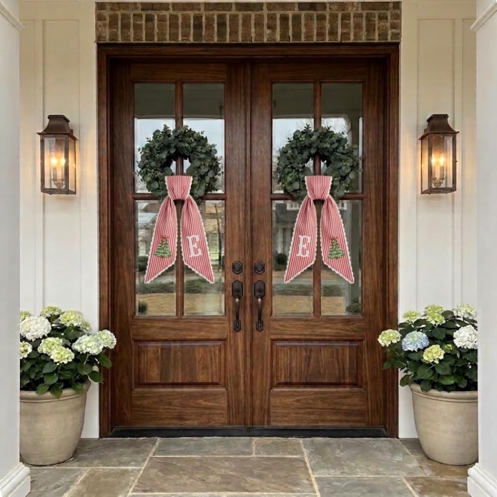 Personalized Christmas Wreath Sash, Custom Monogram Embroidery, 54x5 in - Xmas 11 — photo 3