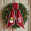 Personalized Christmas Wreath Sash, Custom Monogram Embroidery, 54x5 in - Santa Claus & Tree — photo 1
