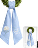 Monogram Wreath Sash Bow for Front Door, Hydrangea Wreath Ribbon with Adjustable Bow Knot Farmhouse Door Wreath Decor Monogram Embroidered Sash for Holiday,Wedding,Memorial
