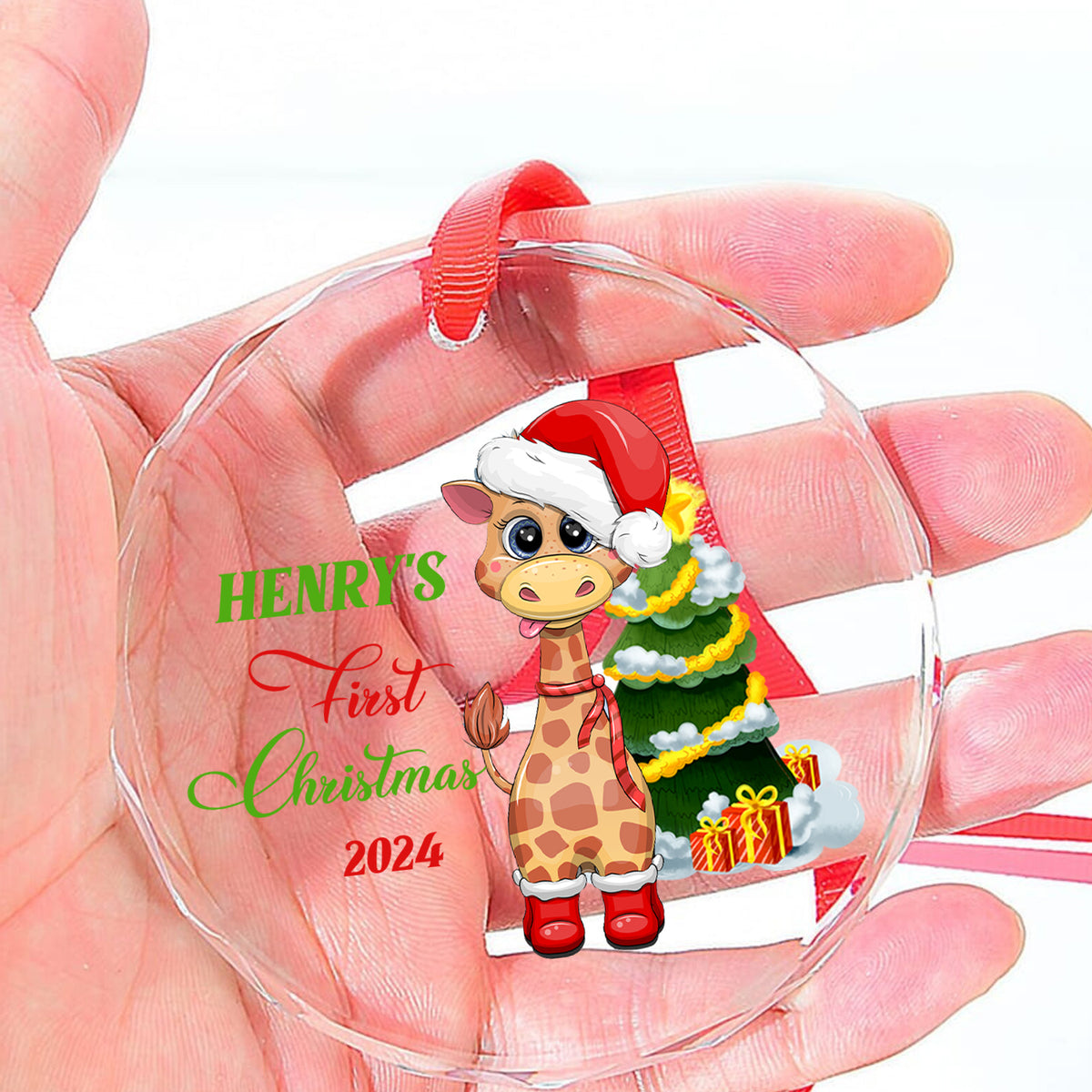 MeMate Baby's First Christmas Ornament 2024, Personalized Baby Ornaments with Name, Baby Ornament for Boys Girls, Christmas Baby Keepsakes for Newborn Infant Son Daughter