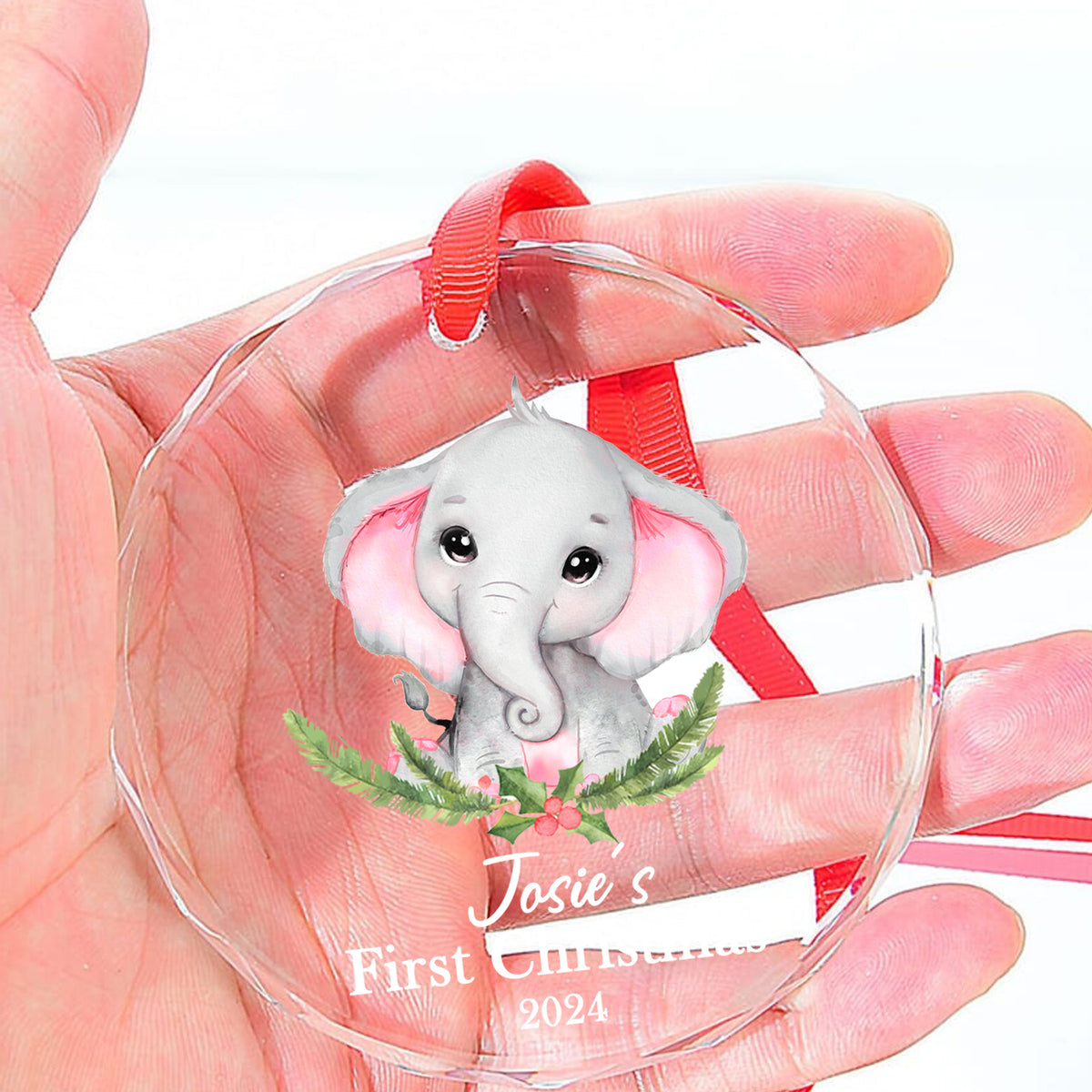 MeMate Baby's First Christmas Ornament 2024, Personalized Baby Ornaments with Name, Baby Ornament for Girls, Christmas Baby Keepsakes for Newborn Infant Son Daughter