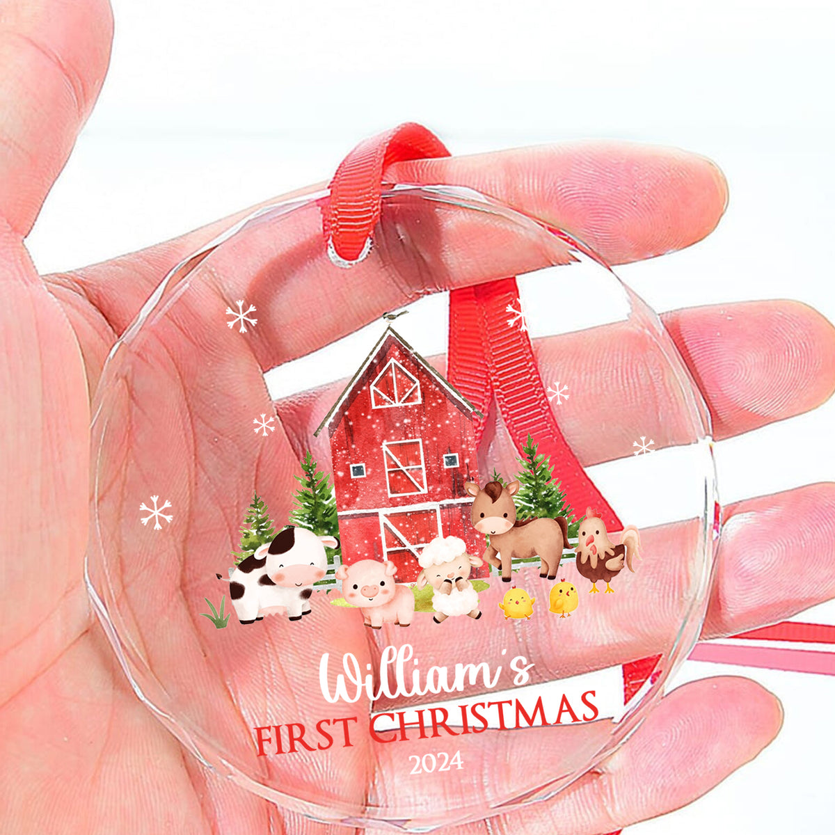 MeMate Baby's First Christmas Ornament 2024, Personalized Baby Ornaments with Name, Baby Ornament for Boys Girls, Christmas Baby Keepsakes for Newborn Infant Son Daughter