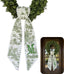 Monogram Wreath Sash Bow for Front Door, Green Toile Wreath Ribbon with Adjustable Bow Knot Farmhouse Door Wreath Decor Monogram Embroidered Sash for Holiday