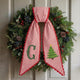 Personalized Christmas Wreath Sash, Custom Monogram Embroidery, 54x5 in - Pine Tree 01 — photo 1