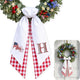 Patriotic Wreath Sash for Front Door, America 250 US Flag Door Wreath Decor, 54x5 in Personalized Initial Wreath Ribbon, Monogram Embroidered Sash for Holiday, 4th of July Wreath Sashes, Housewarming Gifts