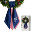 Patriotic Wreath Sash, Monogram Wreath Sash Bow for Front Door, Wreath Ribbon with Adjustable Bow Knot Farmhouse Door Wreath Decor Monogram Embroidered Sash for Holiday, Wedding, Memorial, Housewarming Gift for Family Friends