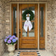 Personalized Hydrangea Wreath Sash 54x5, Embroidered Purple Hydrangea Wreath Sash Bow, Monogram Door Decor, Spring Front Door Bow, Embroidered Holiday Sash