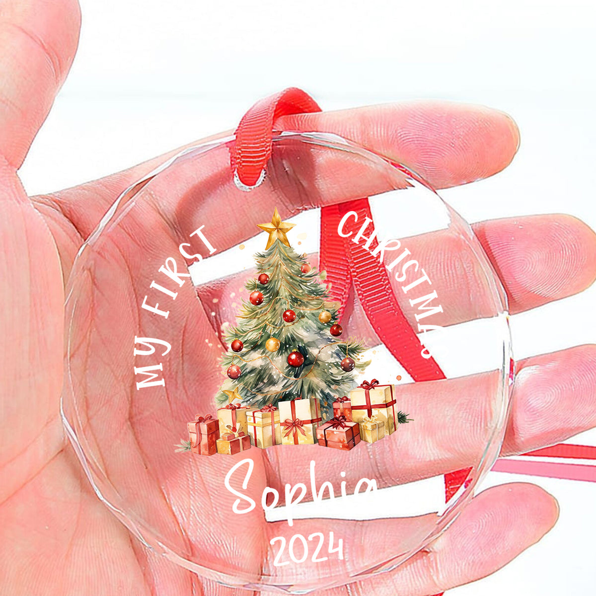 MeMate Baby's First Christmas Ornament 2024, Personalized Baby Ornaments with Name, Baby Ornament for Boys Girls, Christmas Baby Keepsakes for Newborn Infant Son Daughter