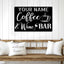 MeMate Coffee & Wine Bar Sign for Bar Decoration, Outdoor Bar Decor, Personalized Metal Sign for Coffee & Bar, Custom Name Signs for Coffee Bar, Large Metal Sign for Outside, Home Bar Gifts