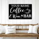 MeMate Coffee & Wine Bar Sign for Bar Decoration, Outdoor Bar Decor, Personalized Metal Sign for Coffee & Bar, Custom Name Signs for Coffee Bar, Large Metal Sign for Outside, Home Bar Gifts
