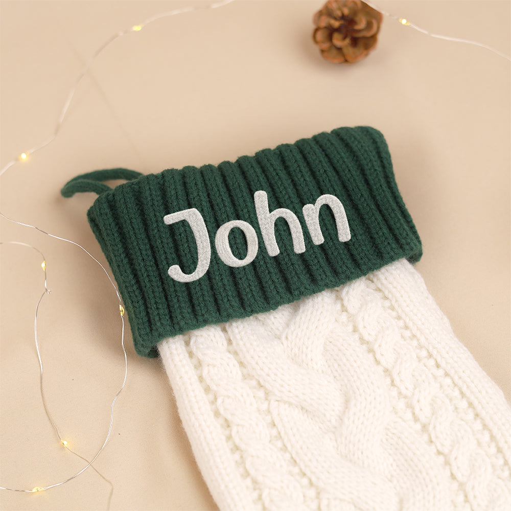 MeMate Christmas Stockings 2024, Personalized Embroidered Christmas Stocking, Knitted Family Stockings, Custom Xmas Stocking with Name, Holiday Stockings, Christmas, Christmas Decoration