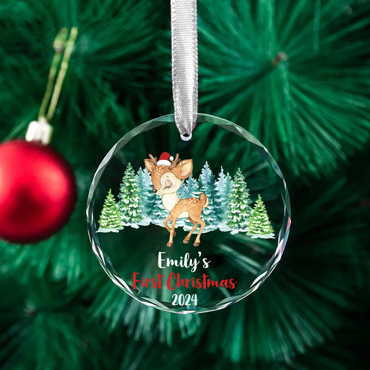 MeMate Baby's First Christmas Ornament 2024, Personalized Baby Ornaments with Name, Baby Ornament for Boys Girls, Christmas Baby Keepsakes for Newborn Infant Son Daughter