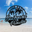 MeMate Metal Backyard Paradise Sign, Personalized Backyard Metal Signs Kitchen Decor, Custom Name Outdoor Plaques