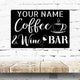 MeMate Coffee & Wine Bar Sign for Bar Decoration, Outdoor Bar Decor, Personalized Metal Sign for Coffee & Bar, Custom Name Signs for Coffee Bar, Large Metal Sign for Outside, Home Bar Gifts