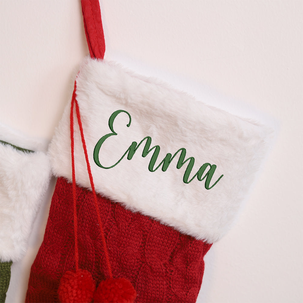 MeMate Family Christmas Stockings, Personalized Embroidered Christmas Stocking, Monogram Stockings, Custom Stocking with Name, Holiday Stocking Decoration 2024, for Family Friends