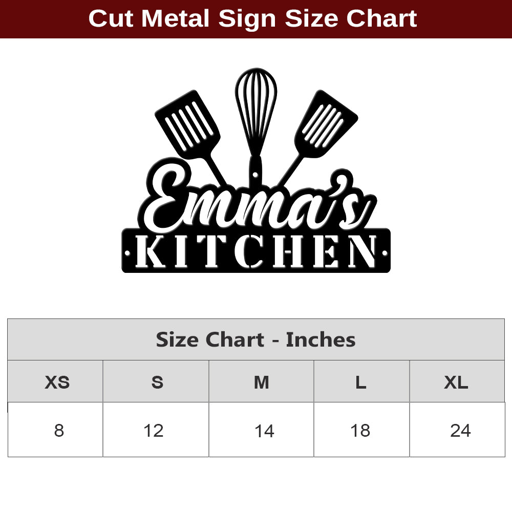 MeMate Kitchen Sign, Personalized Metal Name Signs, Custom Kitchen Sign for Indoor Kitchen Home Wall Décor, Kitchen Signs for Home Decor, Housewarming Gift for Mom Wife Grandmother Friend Family