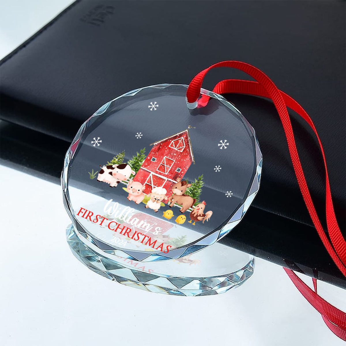 MeMate Baby's First Christmas Ornament 2024, Personalized Baby Ornaments with Name, Baby Ornament for Boys Girls, Christmas Baby Keepsakes for Newborn Infant Son Daughter