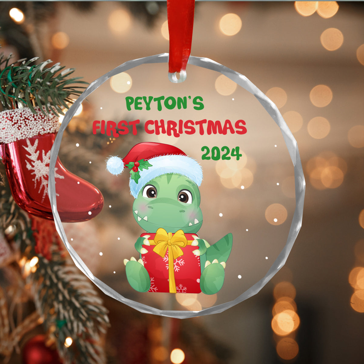 MeMate Baby's First Christmas Ornament 2024, Personalized Baby Ornaments with Name, Baby Ornament for Boys Girls, Christmas Baby Keepsakes for Newborn Infant Son Daughter