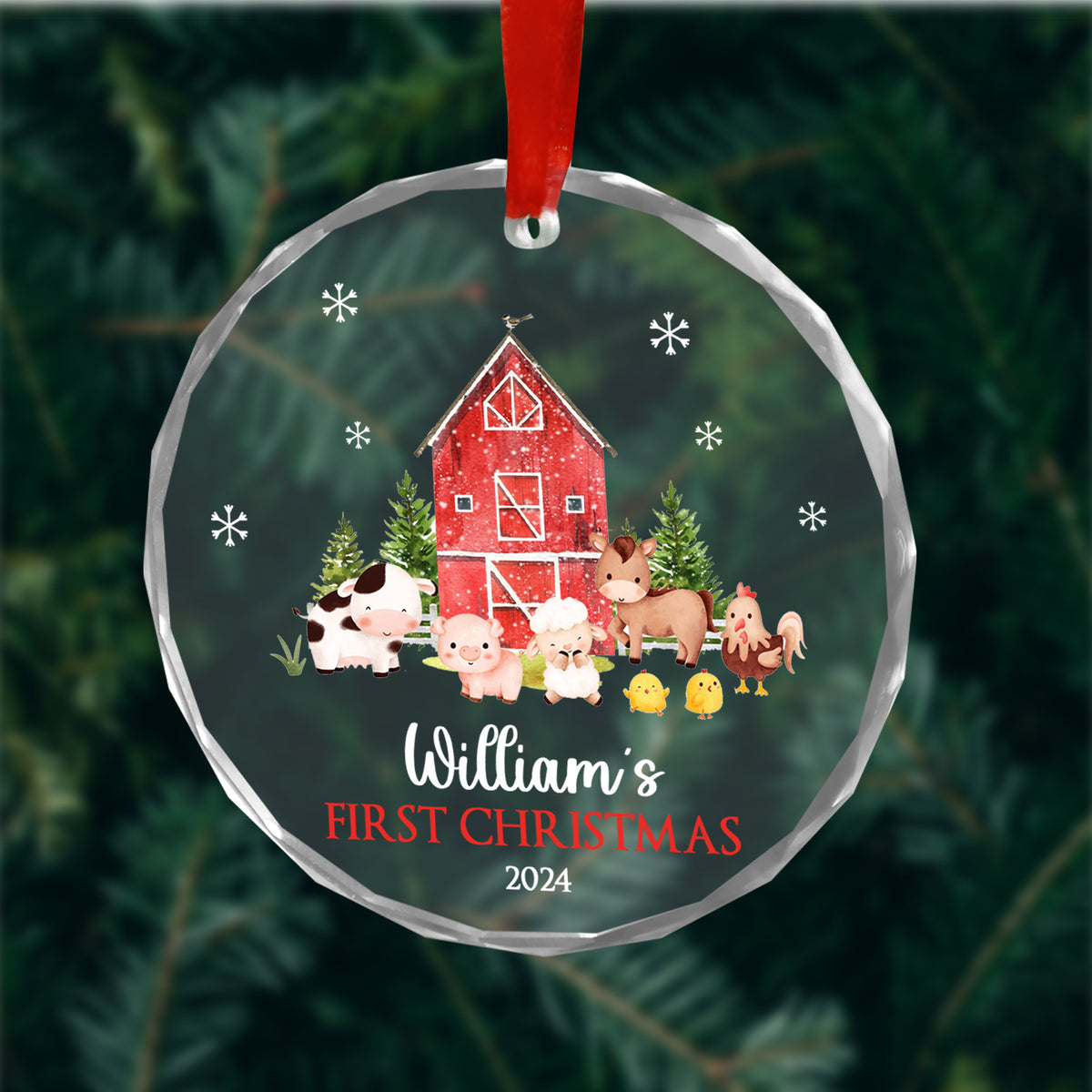 MeMate Baby's First Christmas Ornament 2024, Personalized Baby Ornaments with Name, Baby Ornament for Boys Girls, Christmas Baby Keepsakes for Newborn Infant Son Daughter