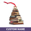MeMate Personalized Book Ornaments, Custom Name Book Lovers Ornament, Booklovers Ornament for Christmas Tree, Books Christmas Ornaments Keepsake Decoration for Book Club Family Friends