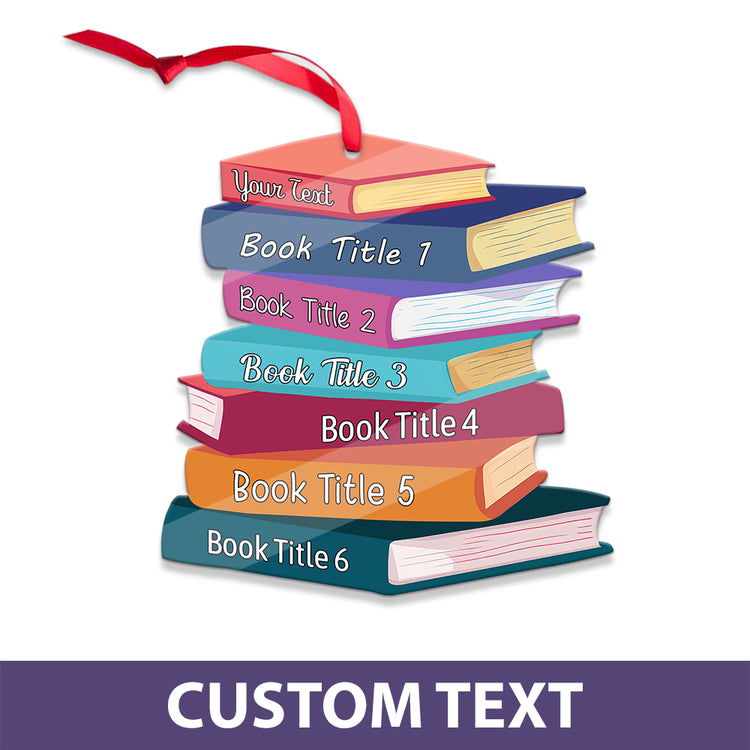 MeMate Personalized Book Ornaments, Custom Name Book Lovers Ornament, Booklovers Ornament for Christmas Tree, Books Christmas Ornaments Keepsake Decoration for Book Club Family Friends